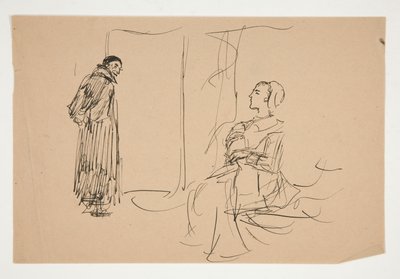 Estudo para A Letra Escarlate (pintura a óleo) de Edwin Austin Abbey