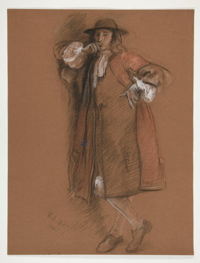 Estudo para figura à esquerda em de Edwin Austin Abbey