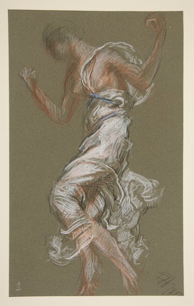 Estudo para figura de 1 pm em de Edwin Austin Abbey