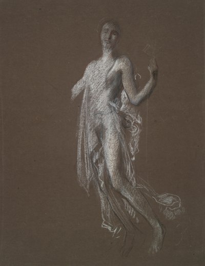 Estudo para figura de 5 am(?) em de Edwin Austin Abbey