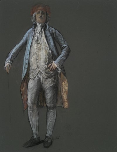 Estudo para figura de Benjamin Franklin em de Edwin Austin Abbey