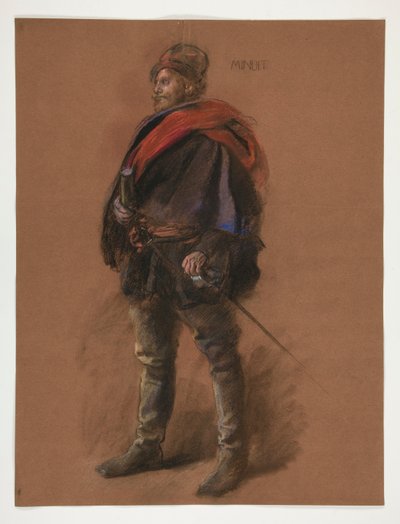 Estudo para figura do Capitão Peter Minuit em de Edwin Austin Abbey