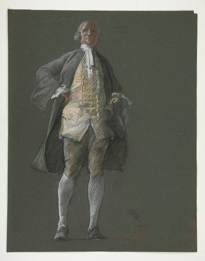 Estudo para figura do Representante Robert Morris em de Edwin Austin Abbey