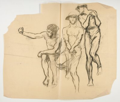 Estudo para forja de Vulcano; Três mineiros- metalúrgicos de Edwin Austin Abbey