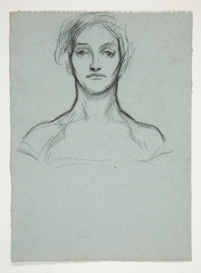 Estudo para pastel (.2228): Retrato de uma jovem mulher de Edwin Austin Abbey