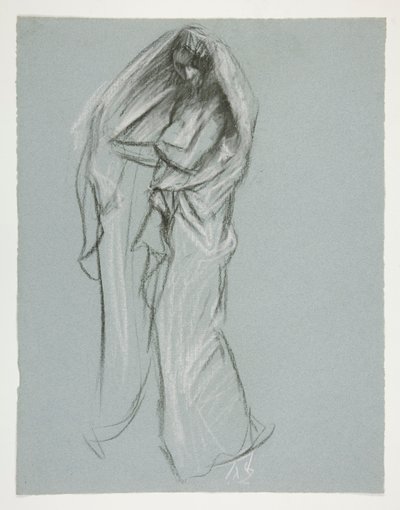 Estudo para a figura de 4 am(?) em de Edwin Austin Abbey