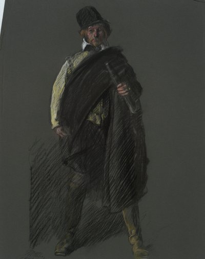 Estudo para a figura do Capitão Peter Minuit, em de Edwin Austin Abbey