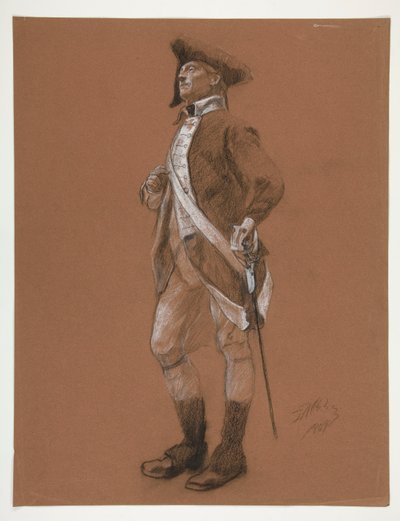 Estudo para a figura do General Anthony Wayne, na de Edwin Austin Abbey