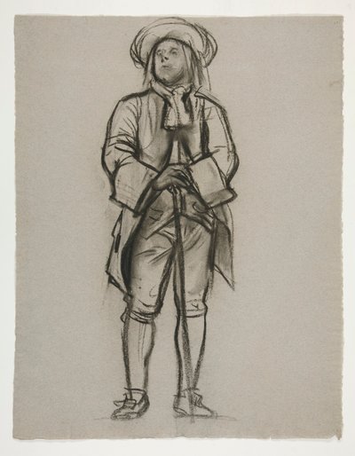Estudo para a figura de Penn(?) ou Franklin(?) para mural no edifício do capitólio estadual em Harrisburg, Pensilvânia, 1902-1911 (completado por John Singer Sargent) de Edwin Austin Abbey
