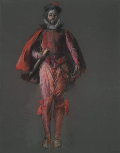 Estudo para a figura de Sir Walter Raleigh, em de Edwin Austin Abbey