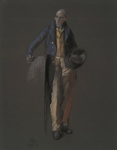 Estudo para a figura de Stephan Girard, em de Edwin Austin Abbey