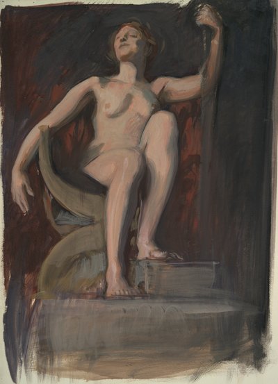 Estudo para a figura de The Genius of Pennsylvania em de Edwin Austin Abbey