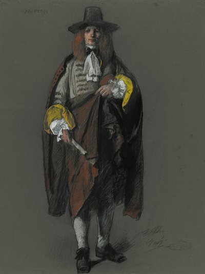 Estudo para a figura de William Penn em de Edwin Austin Abbey