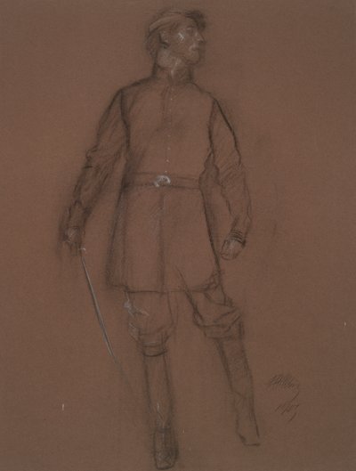 Estudo para a figura de um General da Guerra Civil, em de Edwin Austin Abbey