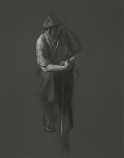 Estudo para a figura de um Trabalhador(?), em de Edwin Austin Abbey