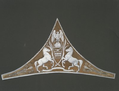 Estudo para detalhes decorativos triangulares, no edifício do Capitólio do estado da Pensilvânia, Harrisburg, 1902-1911 de Edwin Austin Abbey