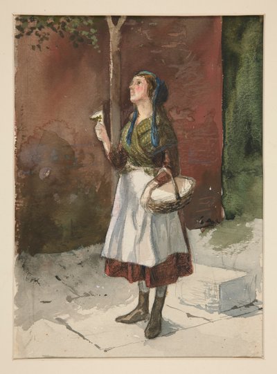 Estudo de uma jovem em um jardim de Edwin Austin Abbey