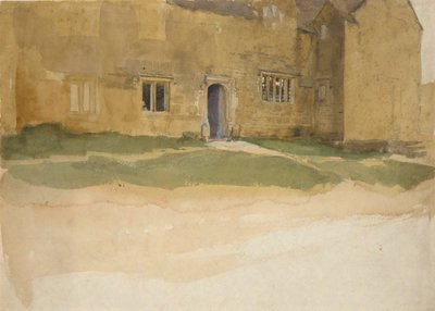Estudo de uma casa medieval inglesa de Edwin Austin Abbey