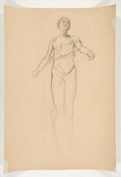 Estudo de uma figura alegórica feminina para mural no edifício da capital do estado em Harrisburg, Pennsylvania, 1902-1911 (completado por John Singer Sargent) de Edwin Austin Abbey