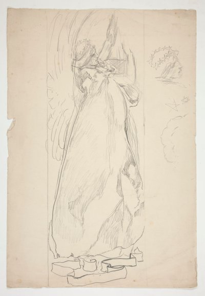 Estudo de um anjo (para vidro manchado? para um tecto?) de Edwin Austin Abbey