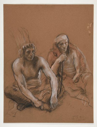 Estudo de dois índios para de Edwin Austin Abbey
