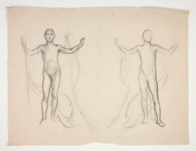 Estudo de dois portadores de chamas de Edwin Austin Abbey