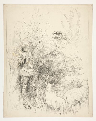 A canção do narciso. Pastor e tolo de Edwin Austin Abbey