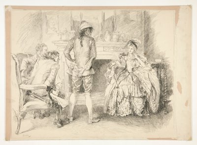 O homem de boa índole. Senhorita Richland e o oficial de justiça de Edwin Austin Abbey