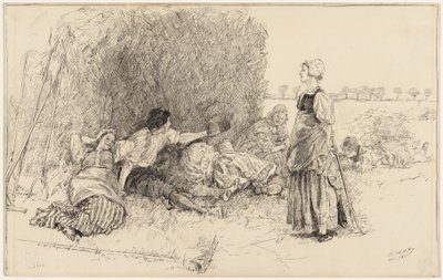 Os ceifeiros, ilustração para «A garrafa de couro» de Edwin Austin Abbey