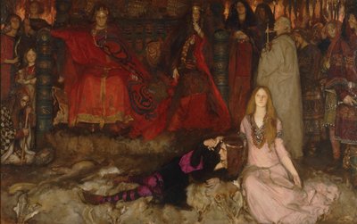 A Cena do Jogo em Hamlet, Acto III, Cena II de Edwin Austin Abbey