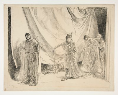 A Reentrada dos Actores, ilustração para o Acto V, Cena I, Uma Noite de Verão de Edwin Austin Abbey
