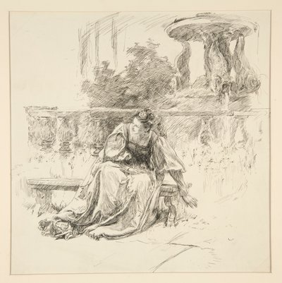 A carta rasgada, do Acto I, Cena ii, Dois Cavalheiros de Verona de Edwin Austin Abbey