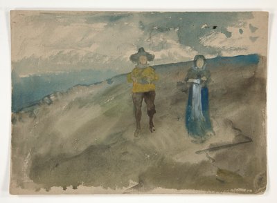 Duas Figuras numa Paisagem (reto); Estudo do Homem de Edwin Austin Abbey