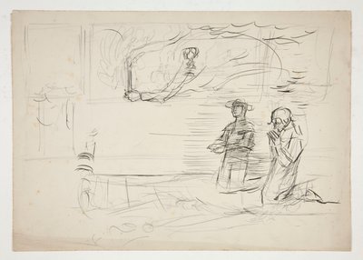 Duas figuras orando: estudo para de Edwin Austin Abbey