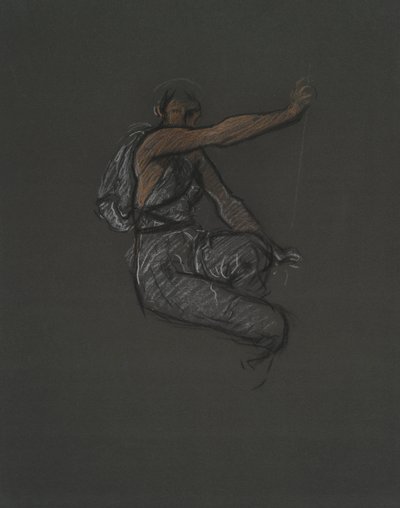Estudo de figura não identificada para projecto mural no edifício da capital do estado da Pensilvânia, Harrisburg, 1902-1911 de Edwin Austin Abbey