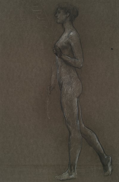 Estudo de figura não identificada para projeto mural no edifício do Capitólio do estado da Pensilvânia, Harrisburg, 1902-1911 de Edwin Austin Abbey