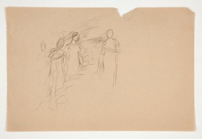 Ilustração não identificada - Estudo de três figuras femininas de Edwin Austin Abbey