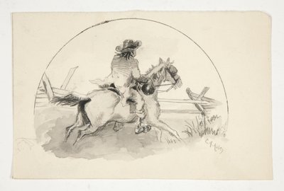 Ilustração não identificada [Homem a cavalo] de Edwin Austin Abbey