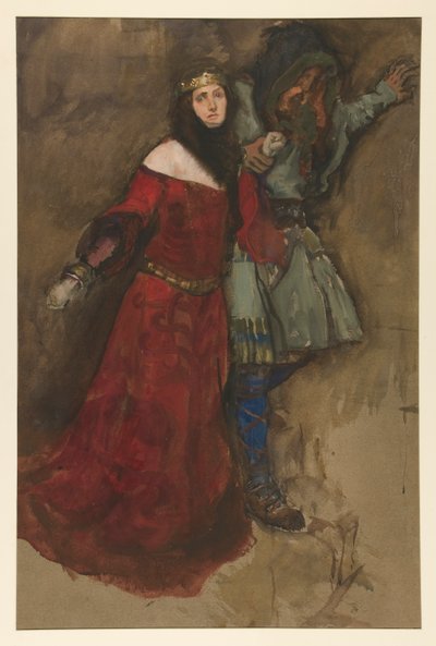 Cena não identificada, de Hamlet ou Macbeth? de Edwin Austin Abbey