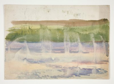 Água e campos de Edwin Austin Abbey