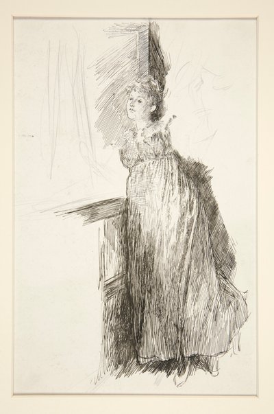 Mulher à janela - ilustração não identificada de Edwin Austin Abbey