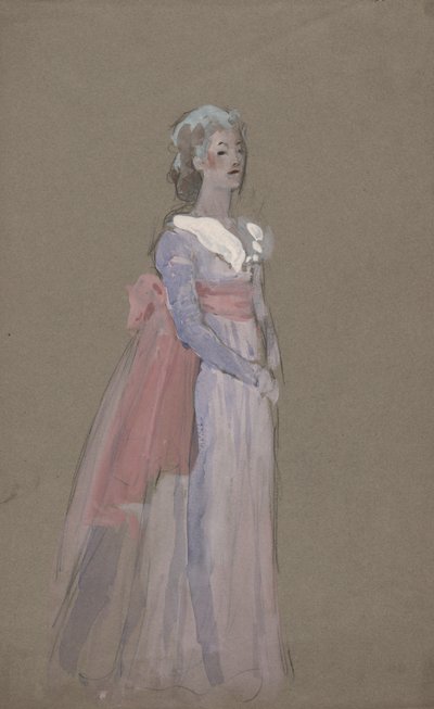 Mulher no vestido Império - estudo de figurino para La Tosca de Edwin Austin Abbey