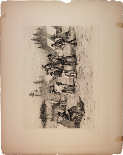 Jornais no acampamento, 1876 de Edwin Austin Forbes
