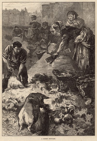 Um pátio empoeirado de Londres (gravura) de Edwin Buckman