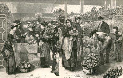 O mercado de flores, Covent Garden, Londres de Edwin Buckman