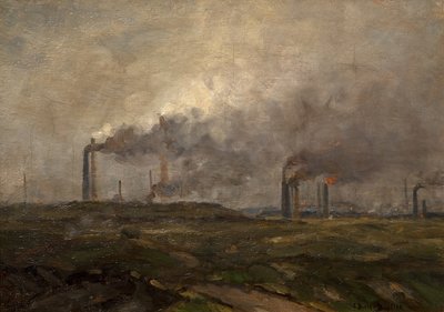 Black Country Skyline (óleo sobre tela) de Edwin Butler Bayliss