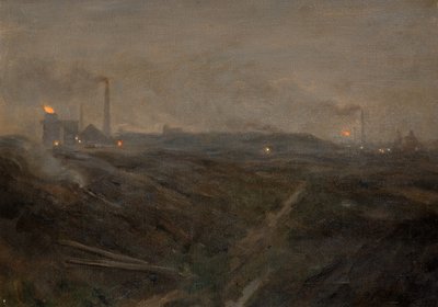 Altos-fornos, noite (óleo sobre tela) de Edwin Butler Bayliss