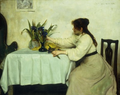 Arranjando as flores, 1897 de Edwin Harris