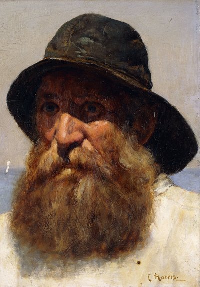 Retrato de um pescador, c.1895 de Edwin Harris