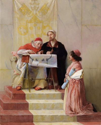 Bramante mostra planos para a Basílica de São Pedro ao Papa de Edwin Howland Blashfield